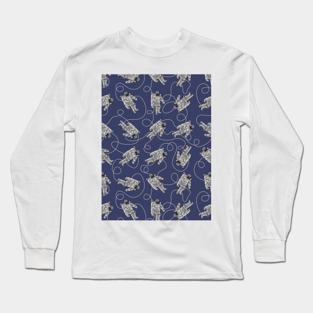 Astronaut Pattern Long Sleeve T-Shirt by okpinsArtDesign